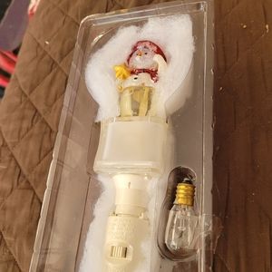 Rare Vintage  Valerie Parr Hill Snowman Illuminating Morphing Snow Globe Night L